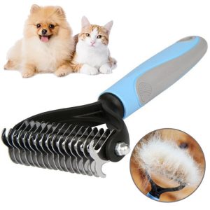 Double-Sided Pet Grooming Brush & De-Shedding Tool